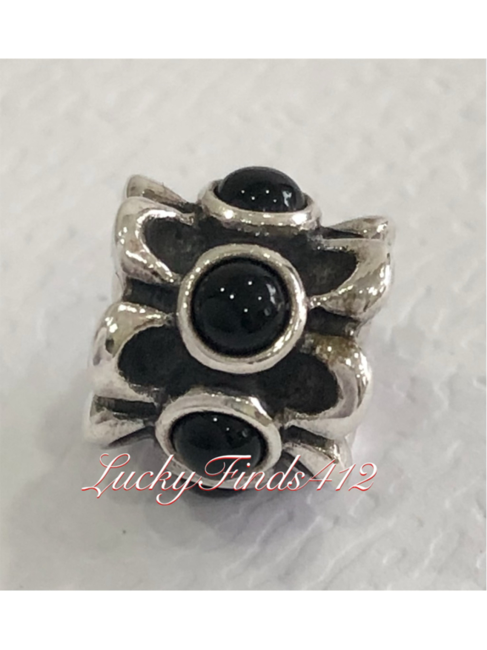 Authentic Pandora Forget Me Knot Black Onyx Charm Retired